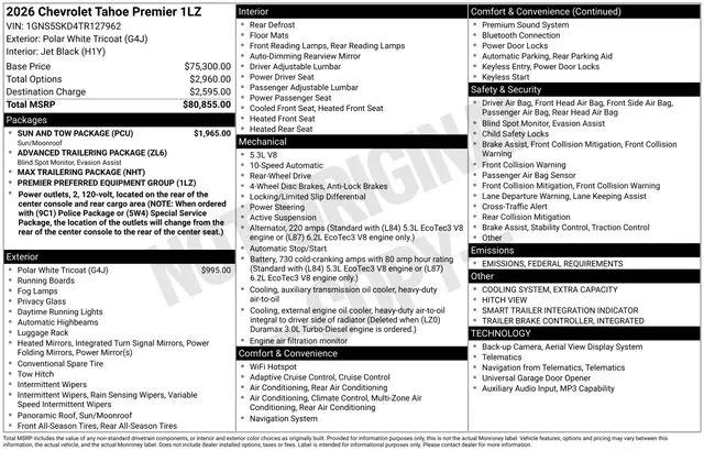 2026 Chevrolet Tahoe 2WD Premier