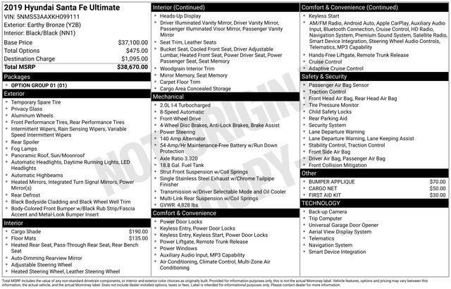 2019 Hyundai Santa Fe Ultimate 2.0T