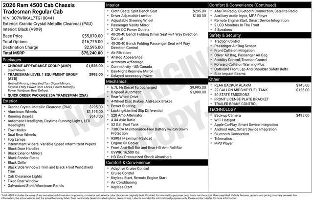 2026 Ram 4500 Chassis Cab Tradesman