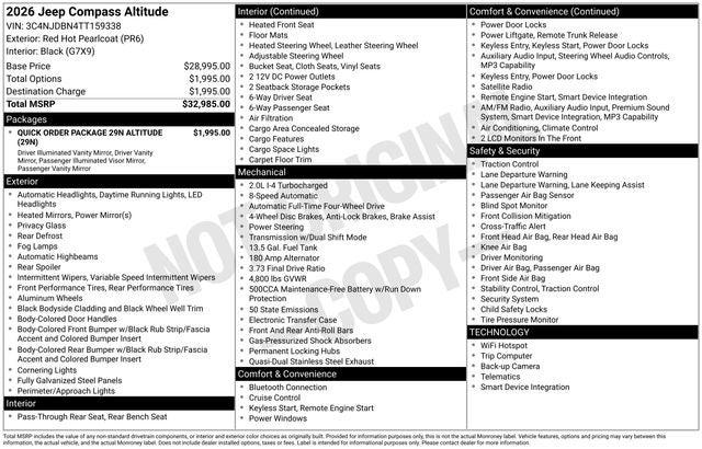 2026 Jeep Compass COMPASS LATITUDE ALTITUDE 4X4 2026 Jeep Compass COMPASS LATITUDE ALTITUDE 4X4