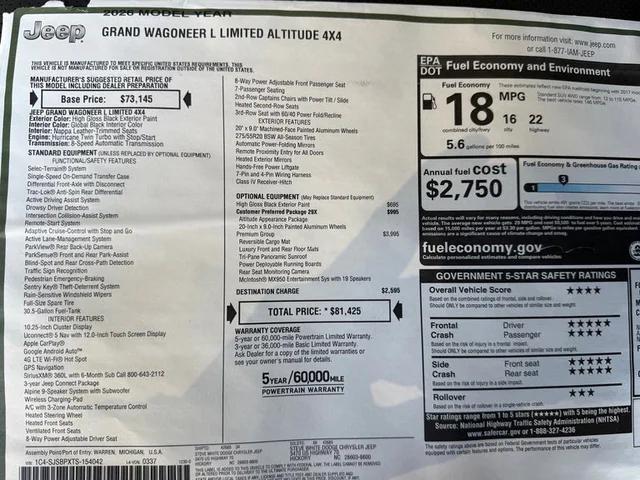2026 Jeep Grand Wagoneer Limited Altitude 4x4