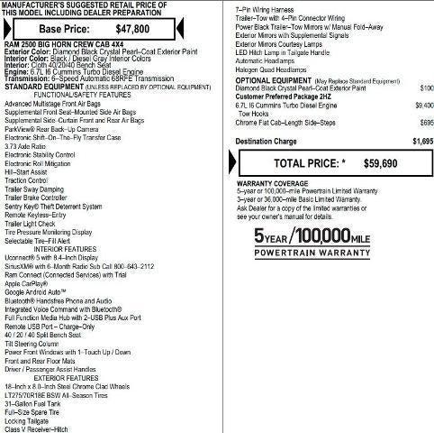 2022 RAM 2500 Big Horn Crew Cab 4x4 64 Box 2022 RAM 2500 Big Horn Crew Cab 4x4 64 Box