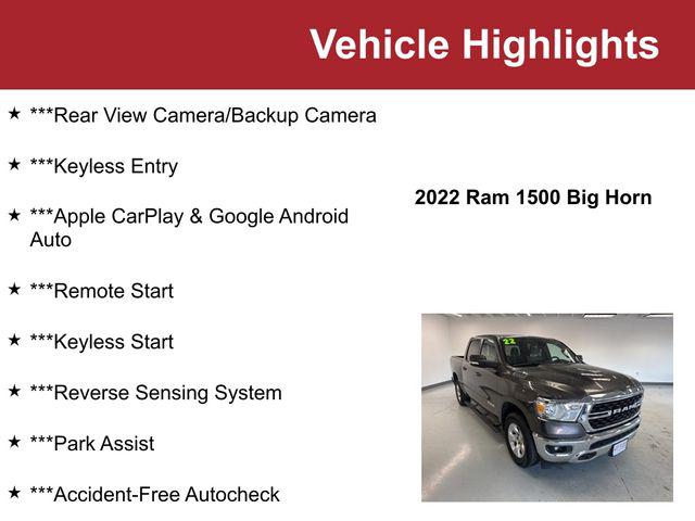 2022 RAM 1500 Big Horn Crew Cab 4x4 57 Box 2022 RAM 1500 Big Horn Crew Cab 4x4 57 Box
