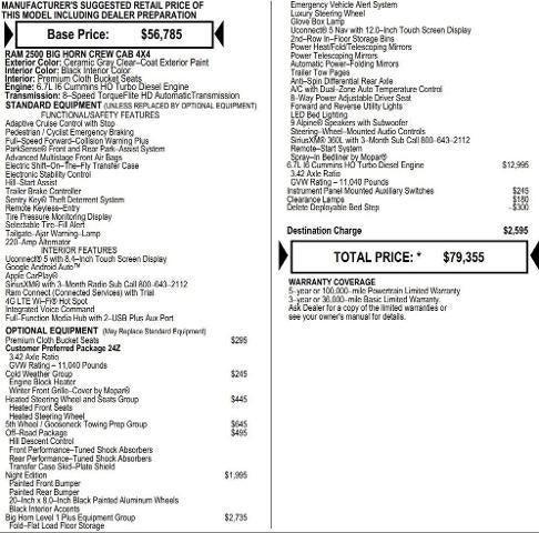 2026 RAM Ram 2500 RAM 2500 BIG HORN CREW CAB 4X4 64 BOX