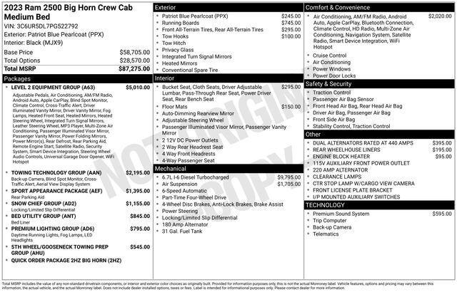 2023 RAM 2500 Big Horn Crew Cab 4x4 64 Box