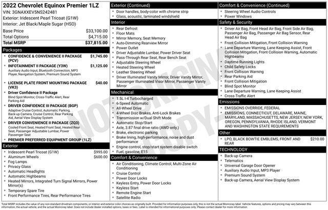 2022 Chevrolet Equinox AWD Premier 2022 Chevrolet Equinox AWD Premier