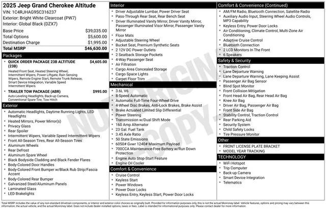 2025 Jeep Grand Cherokee Altitude 4x4 2025 Jeep Grand Cherokee Altitude 4x4