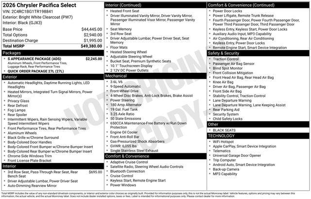 2026 Chrysler Pacifica Select
