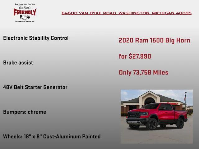 2020 RAM 1500 Big Horn Crew Cab 4x4 57 Box