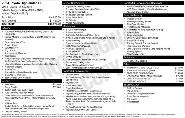 2024 Toyota Highlander XLE 2024 Toyota Highlander XLE