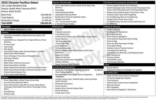 2025 Chrysler Pacifica Select