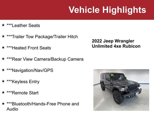 2022 Jeep Wrangler 4xe Unlimited Rubicon 4x4 2022 Jeep Wrangler 4xe Unlimited Rubicon 4x4