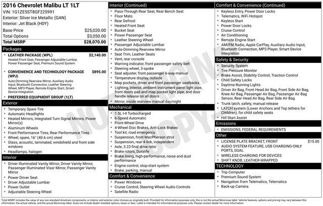 2016 Chevrolet Malibu 1LT