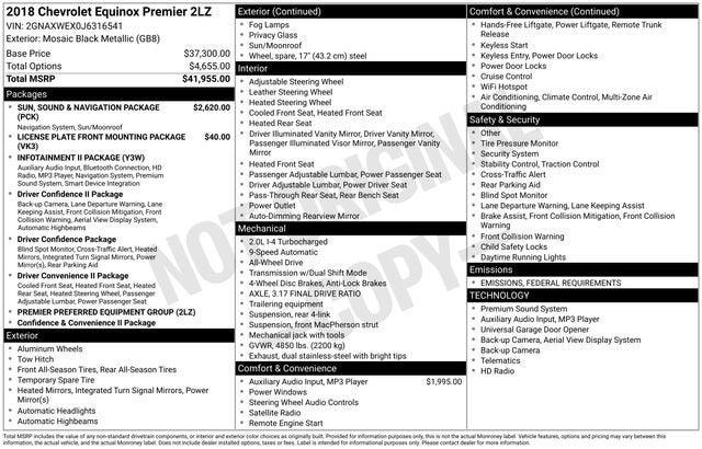 2018 Chevrolet Equinox Premier 2018 Chevrolet Equinox Premier