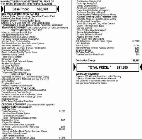 2026 RAM Ram 3500 RAM 3500 LARAMIE CREW CAB 4X4 8 BOX 2026 RAM Ram 3500 RAM 3500 LARAMIE CREW CAB 4X4 8 BOX