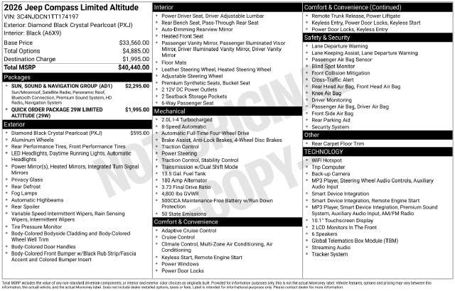 2026 Jeep Compass Limited Altitude