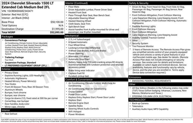 2024 Chevrolet Silverado 1500 4WD Double Cab Standard Bed LT with 2FT 2024 Chevrolet Silverado 1500 4WD Double Cab Standard Bed LT with 2FT