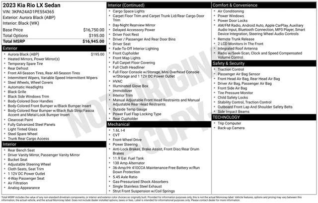 2023 Kia Rio LX 2023 Kia Rio LX