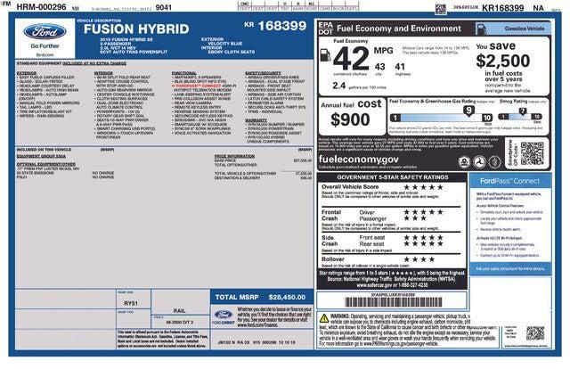 2019 Ford Fusion Hybrid SE 2019 Ford Fusion Hybrid SE