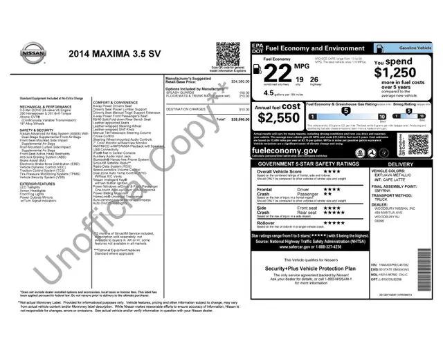 2014 Nissan Maxima 3.5 SV