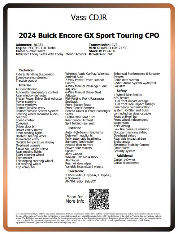 2024 Buick Encore GX Sport Touring FWD 2024 Buick Encore GX Sport Touring FWD