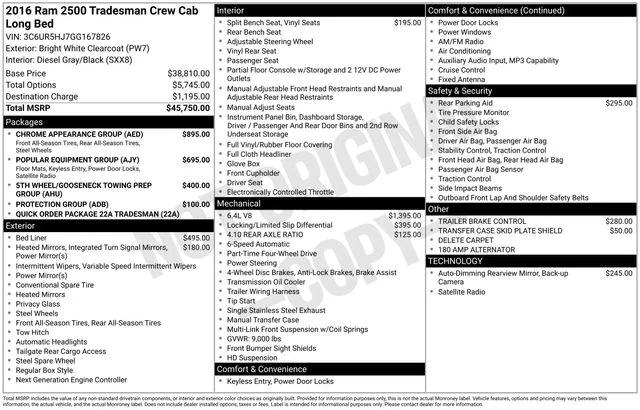 2016 RAM 2500 Tradesman 2016 RAM 2500 Tradesman