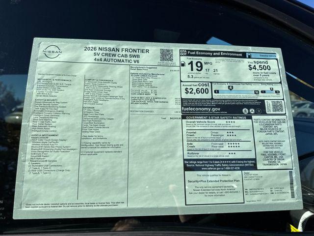 2026 Nissan Frontier Crew Cab SV 4x4
