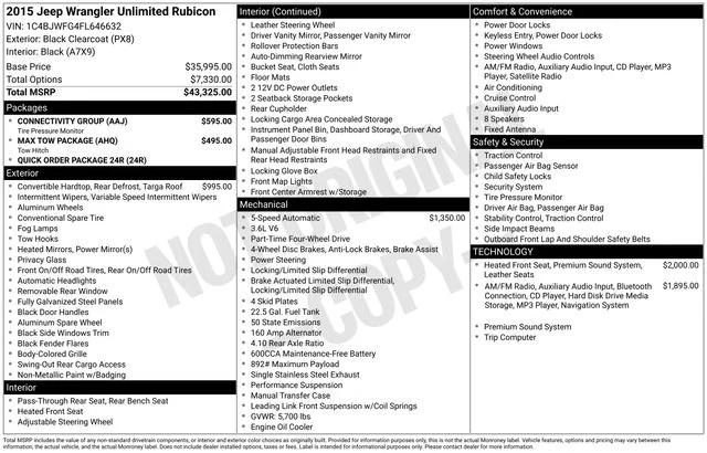 2015 Jeep Wrangler Unlimited Rubicon 2015 Jeep Wrangler Unlimited Rubicon