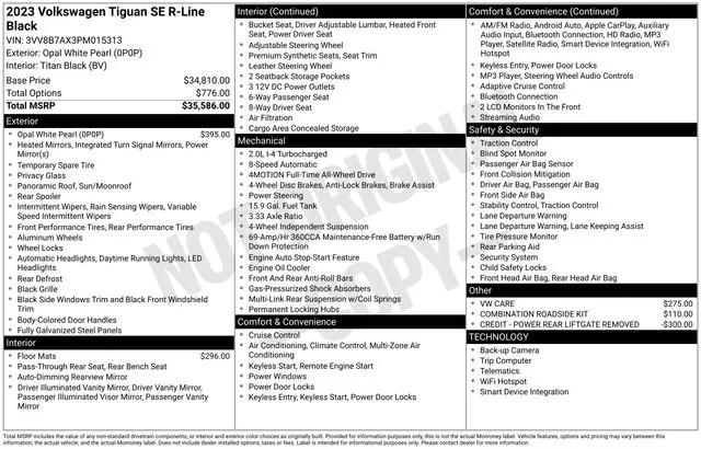 2023 Volkswagen Tiguan 2.0T SE R-Line Black 2023 Volkswagen Tiguan 2.0T SE R-Line Black