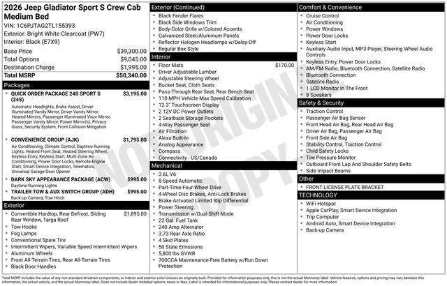 2026 Jeep Gladiator Sport S