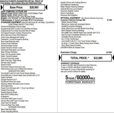 2026 Jeep Compass COMPASS LATITUDE ALTITUDE 4X4