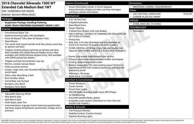 2016 Chevrolet Silverado 1500 WT 2016 Chevrolet Silverado 1500 WT