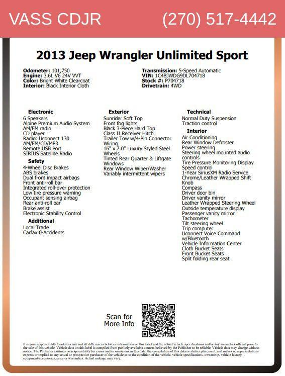 2013 Jeep Wrangler Unlimited Sport 2013 Jeep Wrangler Unlimited Sport