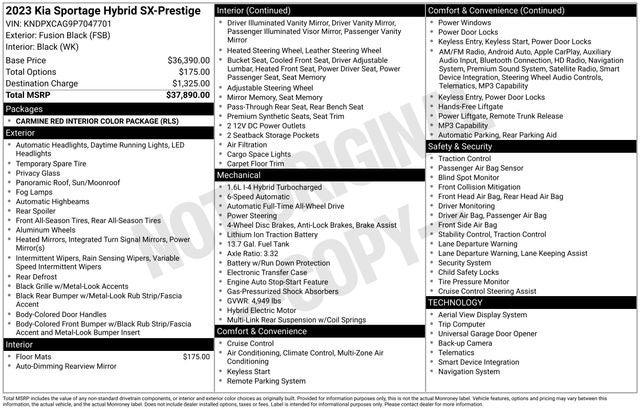 2023 Kia Sportage Hybrid SX-Prestige