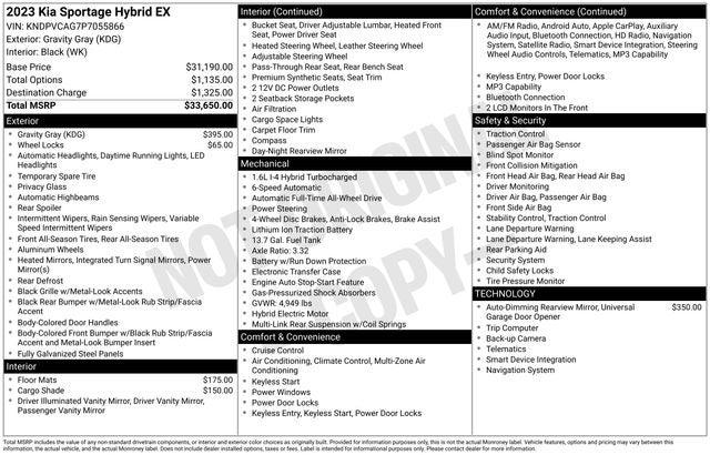 2023 Kia Sportage Hybrid EX 2023 Kia Sportage Hybrid EX