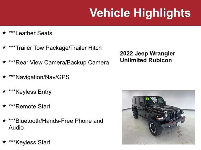 2022 Jeep Wrangler Unlimited Rubicon 2022 Jeep Wrangler Unlimited Rubicon