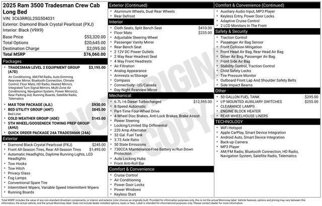 2025 RAM 3500 Tradesman Crew Cab 4x4 8 Box