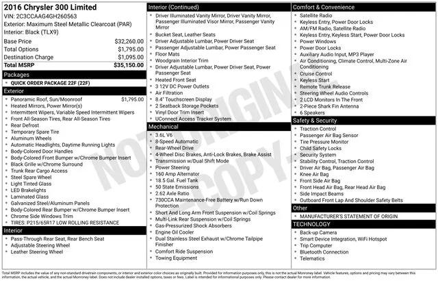 2016 Chrysler 300 Limited 2016 Chrysler 300 Limited