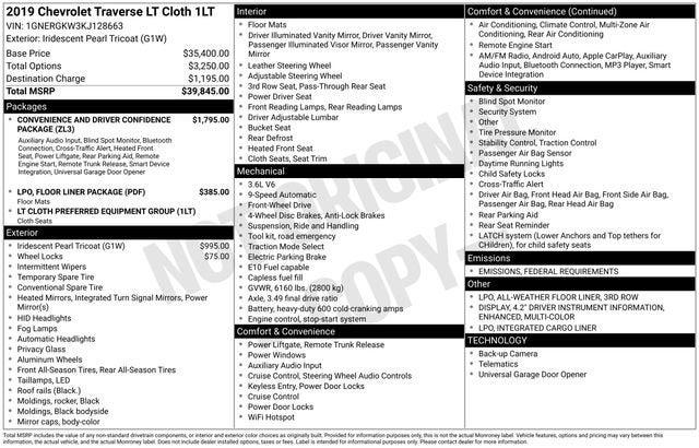 2019 Chevrolet Traverse 1LT 2019 Chevrolet Traverse 1LT