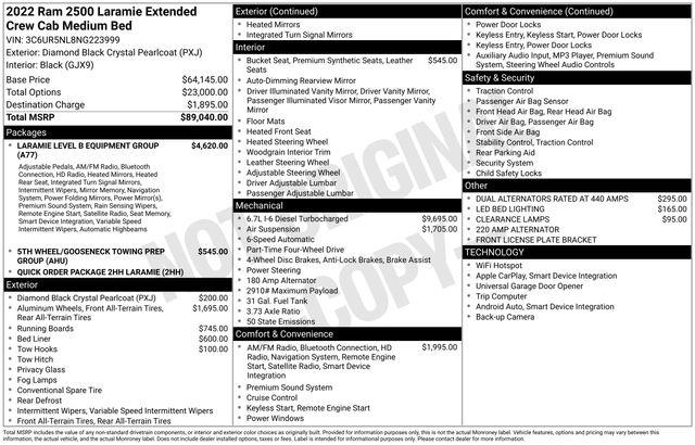 2022 Ram 2500 Laramie Mega Cab 4x4 6'4" Box