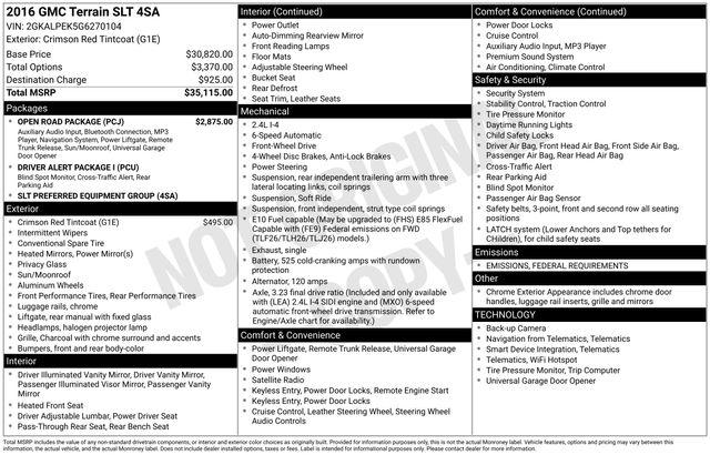 2016 GMC Terrain SLT 2016 GMC Terrain SLT