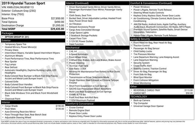 2019 Hyundai Tucson Sport 2019 Hyundai Tucson Sport