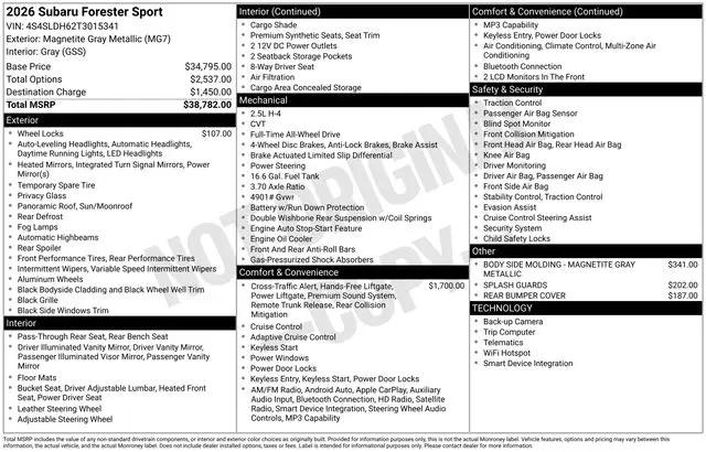 2026 Subaru Forester Sport