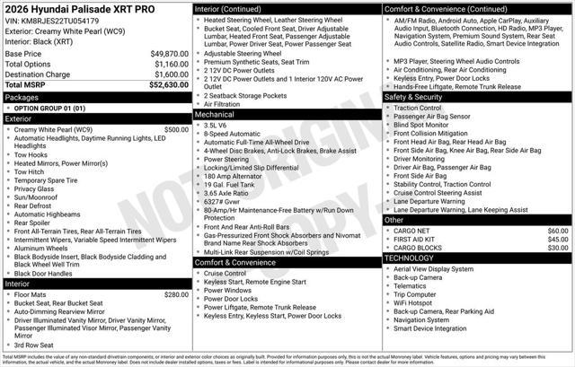 2026 Hyundai Palisade XRT Pro