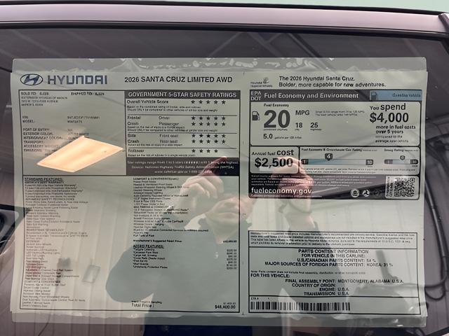 2026 Hyundai Santa Cruz Limited