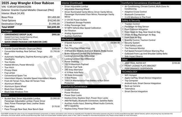 2025 Jeep Wrangler 4-Door Rubicon 4x4