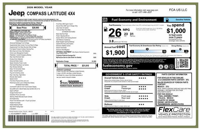 2026 Jeep Compass Latitude for sale in Charlotte, NC