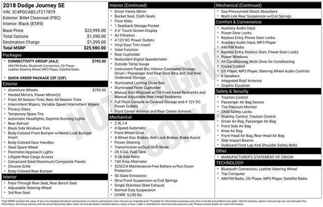 2018 Dodge Journey SE 2018 Dodge Journey SE