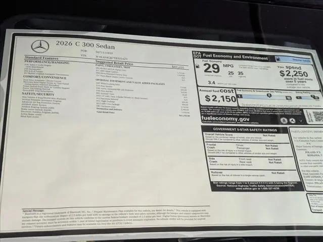 2026 Mercedes-Benz C-CLASS C 300 C 300