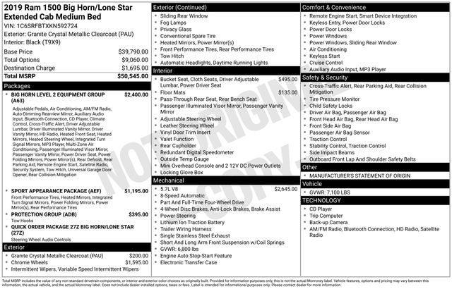 2019 RAM 1500 Big Horn/Lone Star Quad Cab 4x4 64 Box